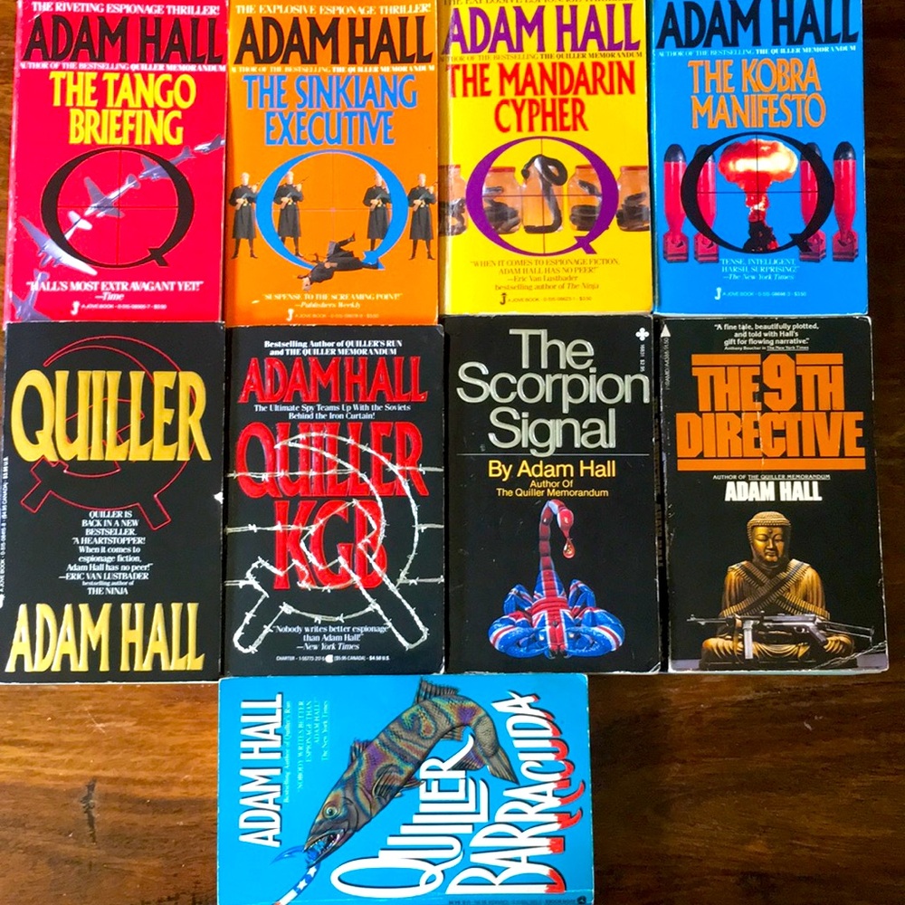 Lot of 9 Adam Hall Vintage Paperback Book Collection